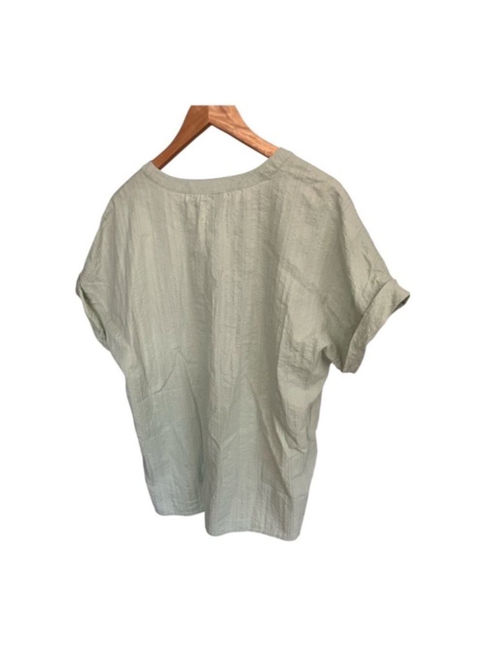 Matty M Light Sage Green Split-Neck Tunic summer top size L - Picture 3 of 7